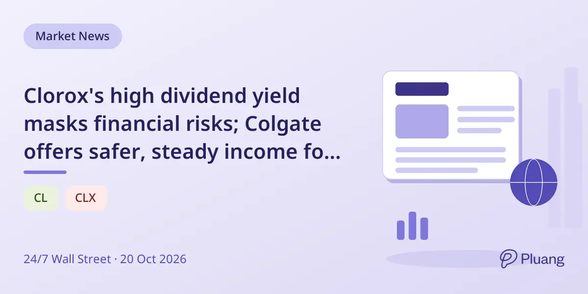 Clorox's high dividend yield masks financial risks; Colgate offers safer, steady income for retirees.