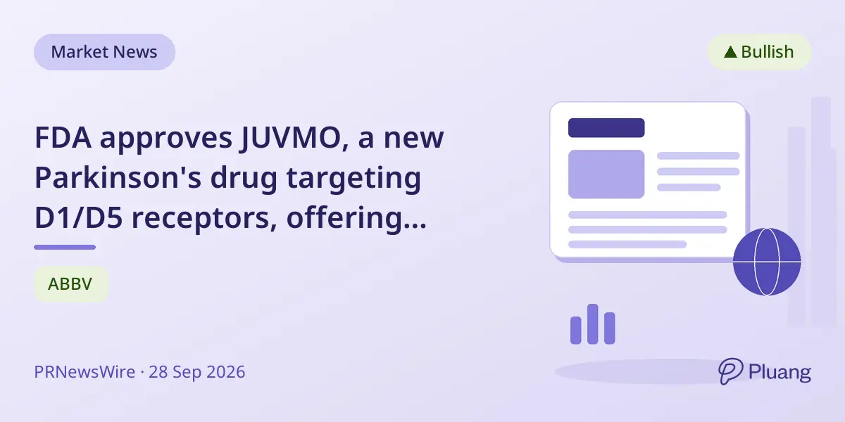 FDA approves JUVMO, a new Parkinson's drug targeting D1/D5 receptors, offering improved motor control with fewer side effects.