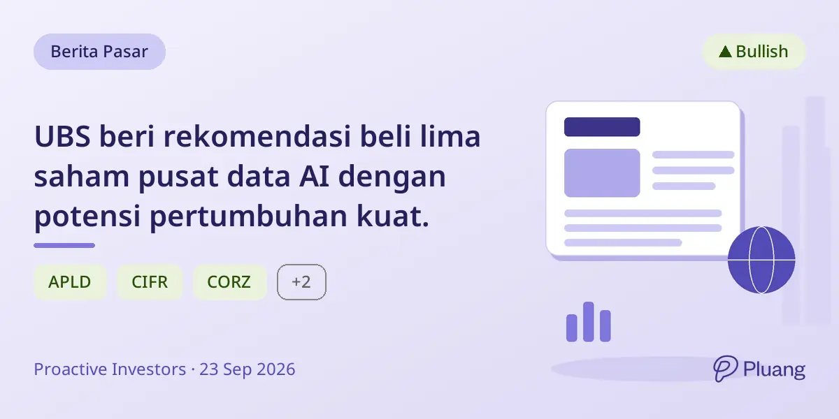 UBS beri rekomendasi beli lima saham pusat data AI dengan potensi pertumbuhan kuat.