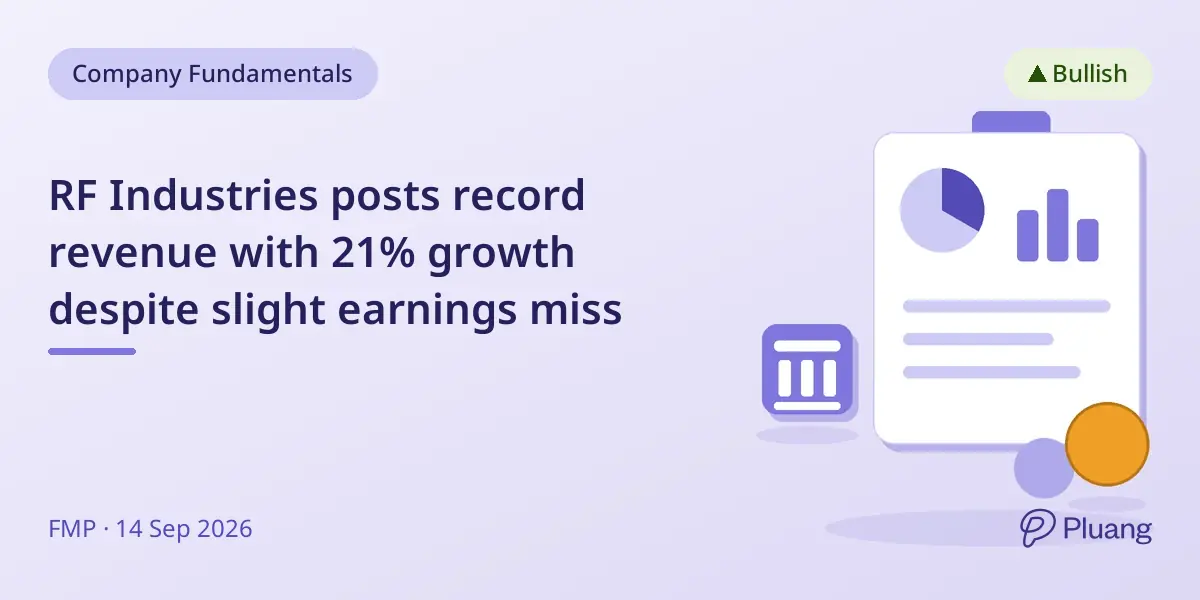 RF Industries posts record revenue with 21% growth despite slight earnings miss
