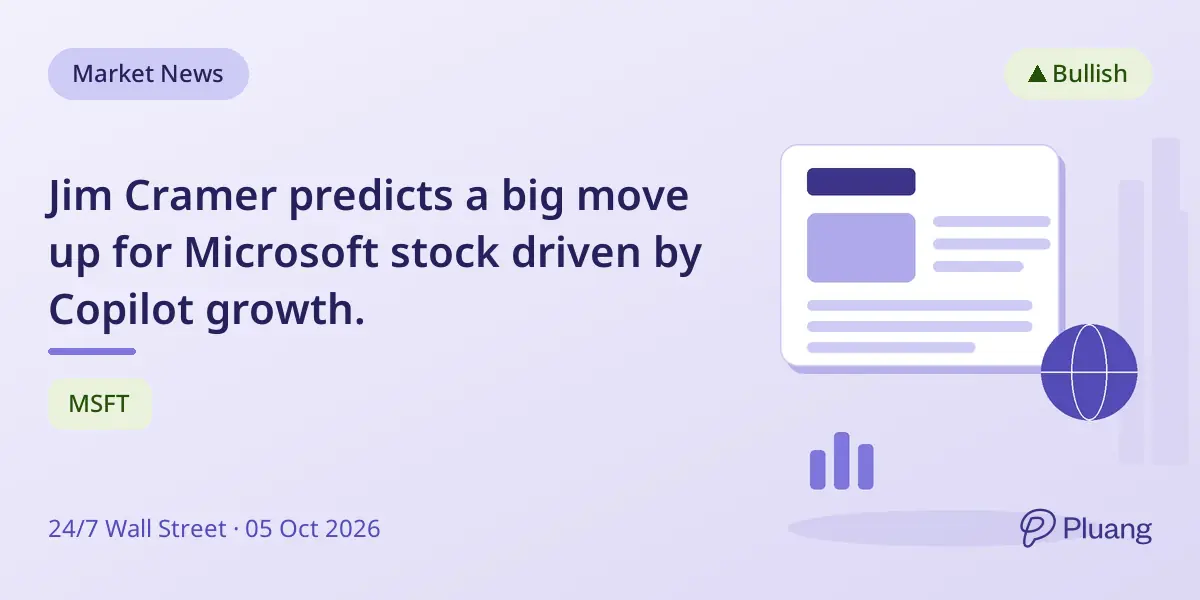 Jim Cramer predicts a big move up for Microsoft stock driven by Copilot growth.