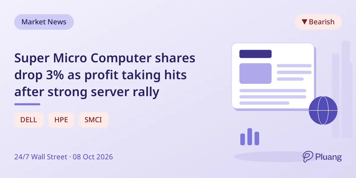 Super Micro Computer shares drop 3% as profit taking hits after strong server rally