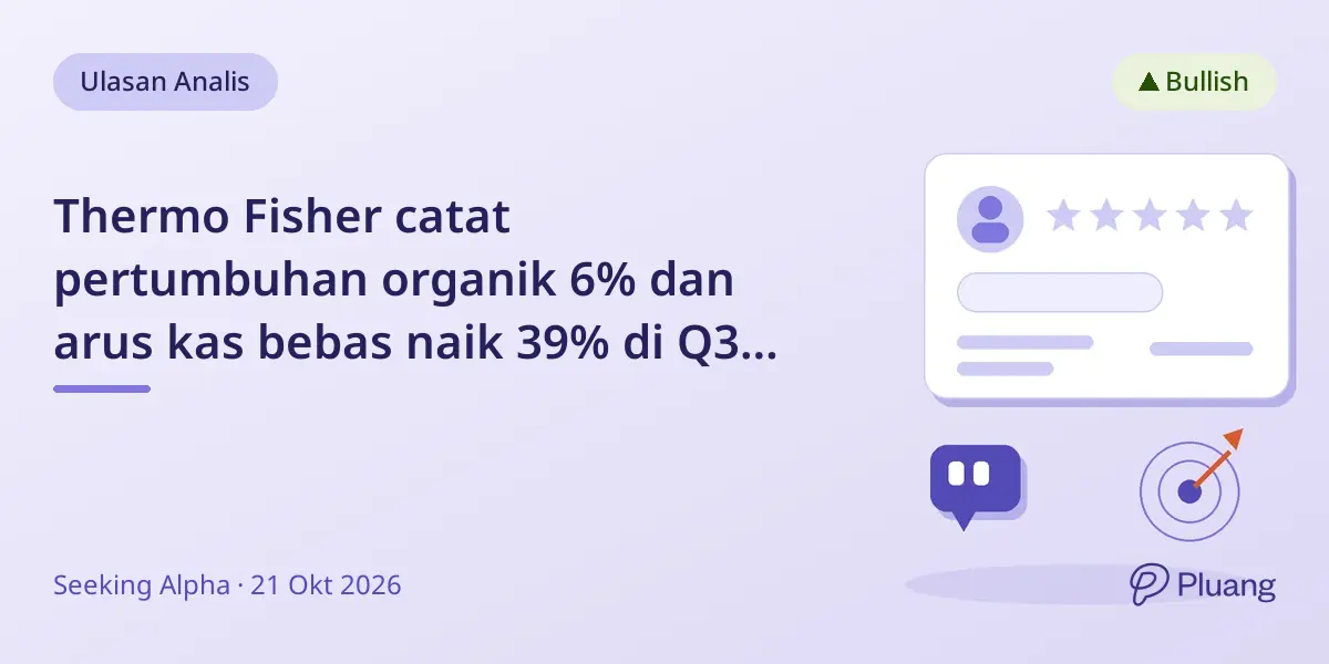 Thermo Fisher catat pertumbuhan organik 6% dan arus kas bebas naik 39% di Q3, tunjukkan pemulihan kuat.