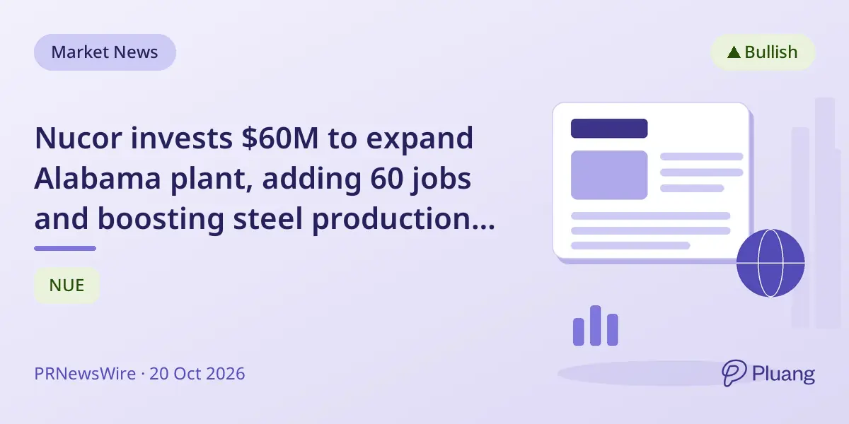 Nucor invests $60M to expand Alabama plant, adding 60 jobs and boosting steel production for utilities.