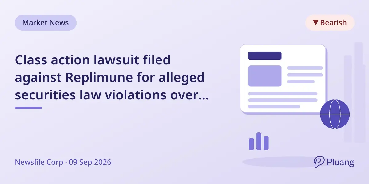 Class action lawsuit filed against Replimune for alleged securities law violations over misleading FDA data disclosures.