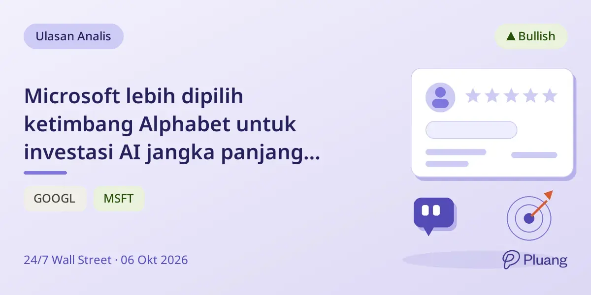 Microsoft lebih dipilih ketimbang Alphabet untuk investasi AI jangka panjang meski Alphabet naik pesat.