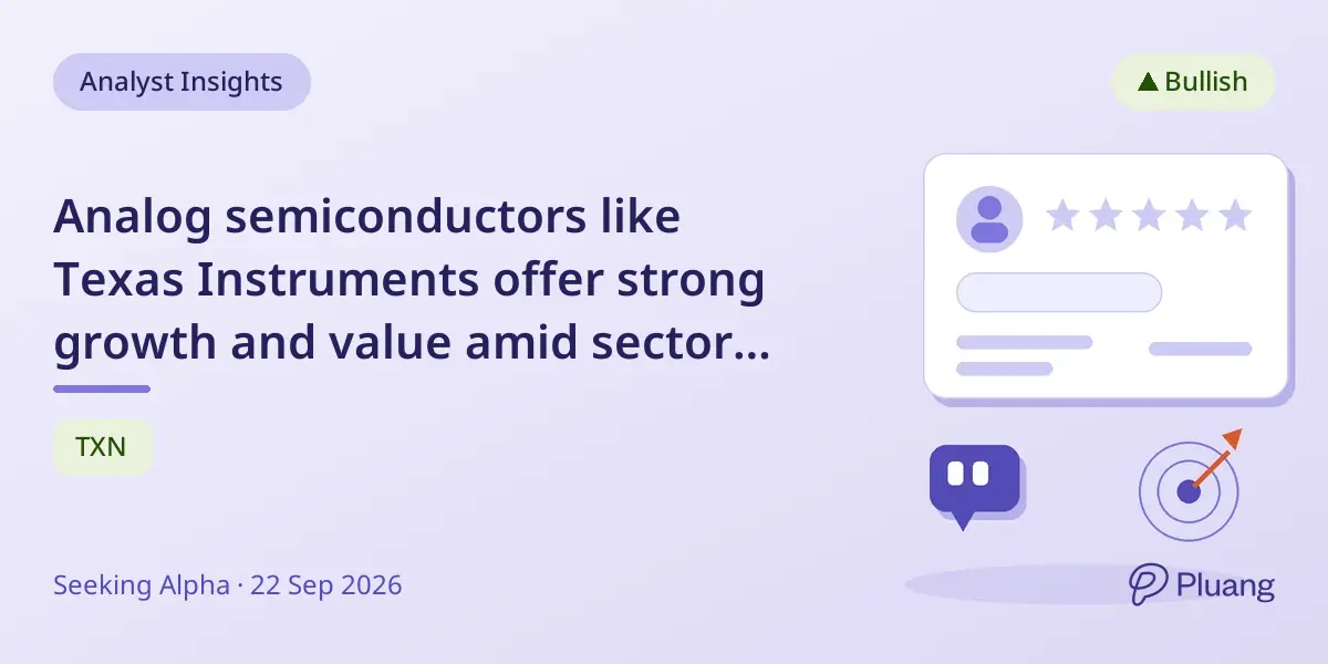 Analog semiconductors like Texas Instruments offer strong growth and value amid sector sell-off and AI-driven demand.