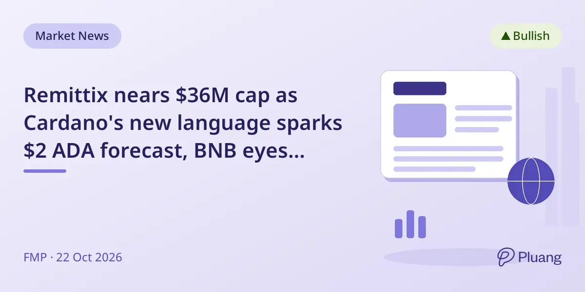 Remittix nears $36M cap as Cardano's new language sparks $2 ADA forecast, BNB eyes $1,500