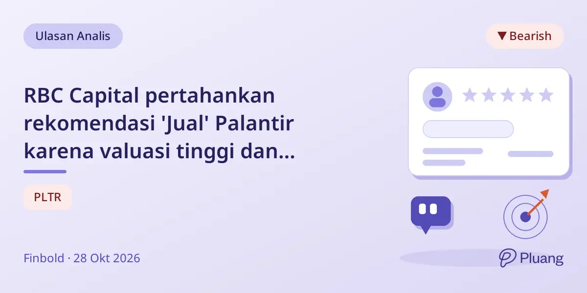 RBC Capital pertahankan rekomendasi 'Jual' Palantir karena valuasi tinggi dan kontrak menurun jelang laporan Q3.
