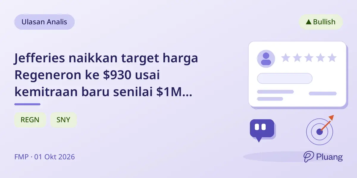 Jefferies naikkan target harga Regeneron ke $930 usai kemitraan baru senilai $1M dengan Sanofi
