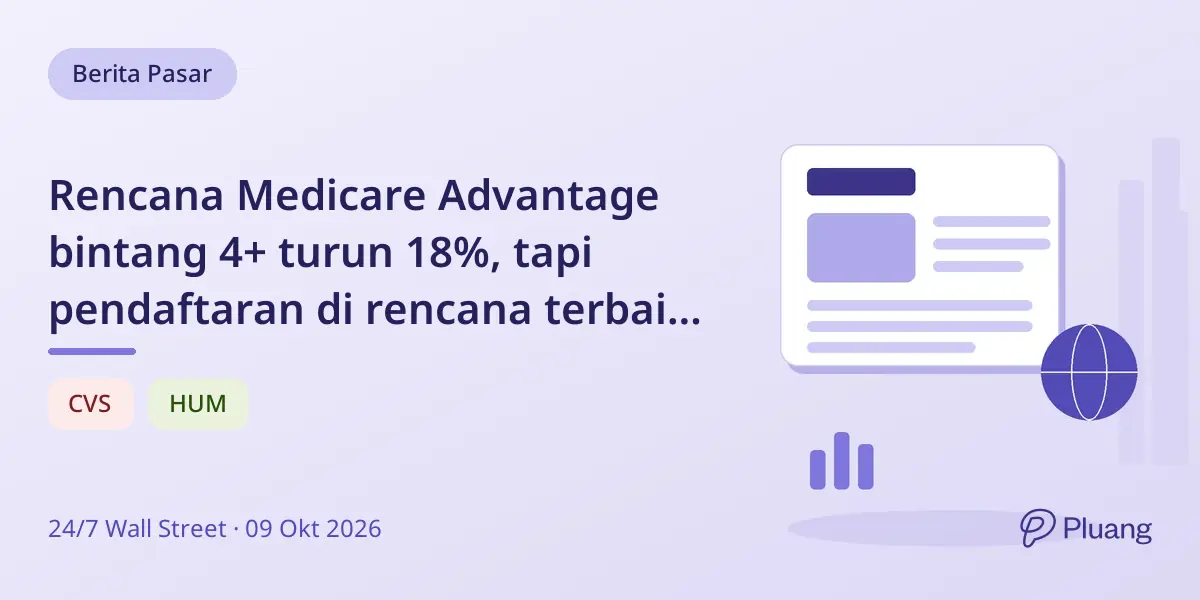 Rencana Medicare Advantage bintang 4+ turun 18%, tapi pendaftaran di rencana terbaik naik, artinya perubahan rating bukan kualitas perawatan.