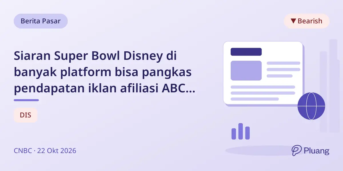 Siaran Super Bowl Disney di banyak platform bisa pangkas pendapatan iklan afiliasi ABC hingga 35%.