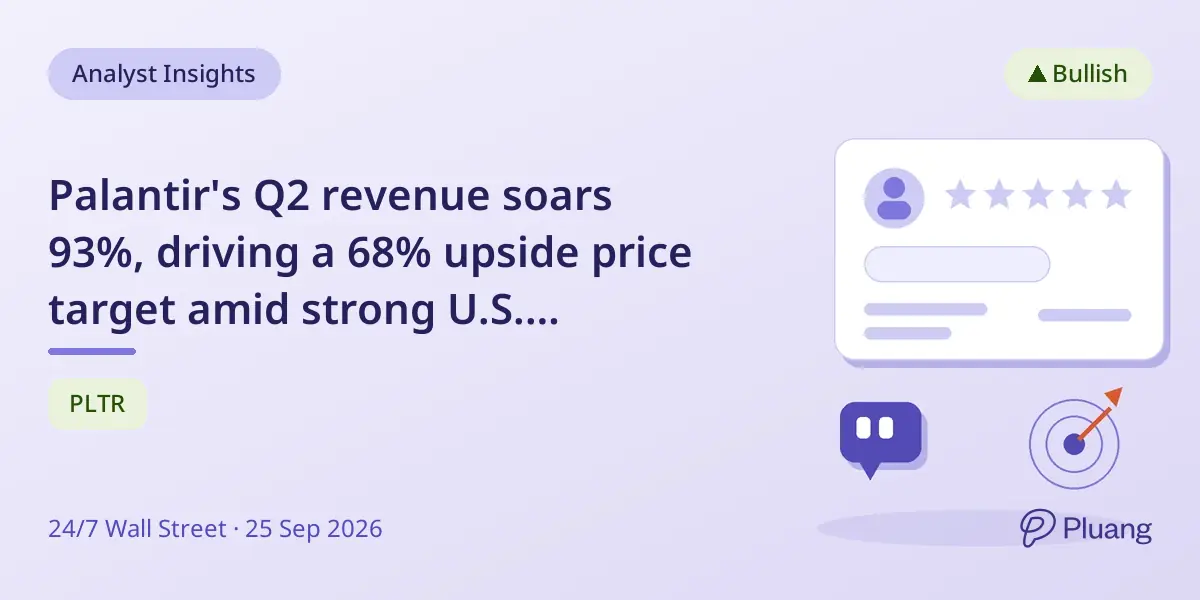 Palantir's Q2 revenue soars 93%, driving a 68% upside price target amid strong U.S. commercial growth.