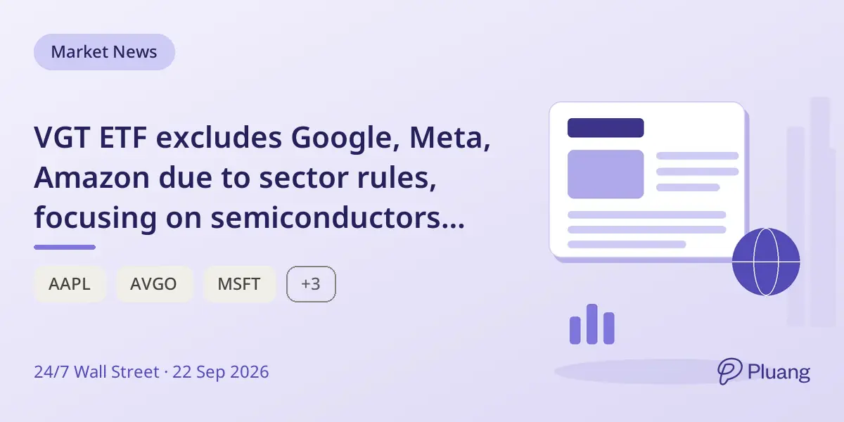VGT ETF excludes Google, Meta, Amazon due to sector rules, focusing on semiconductors and software instead.