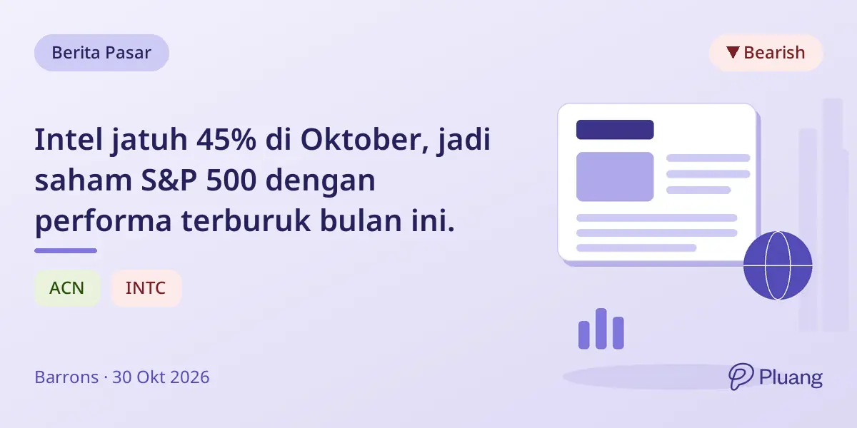 Intel jatuh 45% di Oktober, jadi saham S&P 500 dengan performa terburuk bulan ini.
