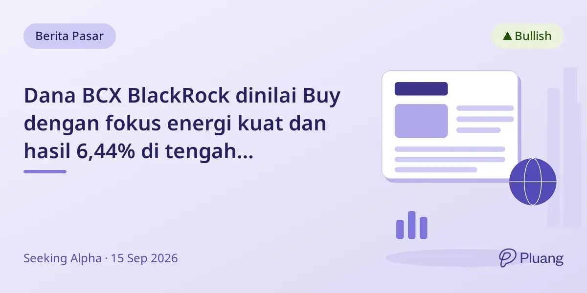 Dana BCX BlackRock dinilai Buy dengan fokus energi kuat dan hasil 6,44% di tengah pergeseran komoditas