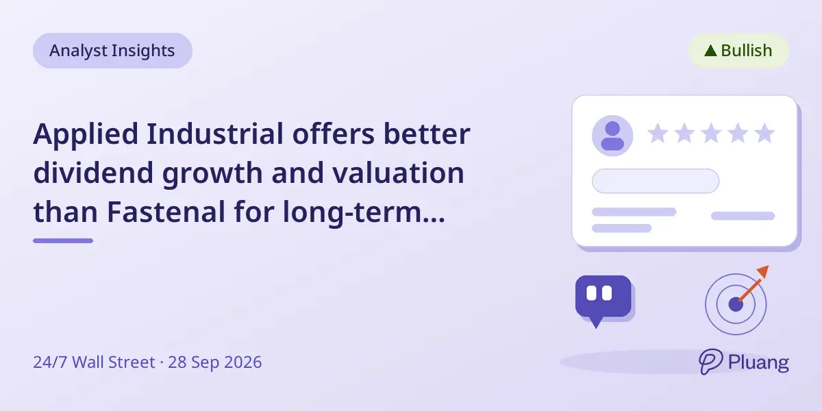 Applied Industrial offers better dividend growth and valuation than Fastenal for long-term investors.