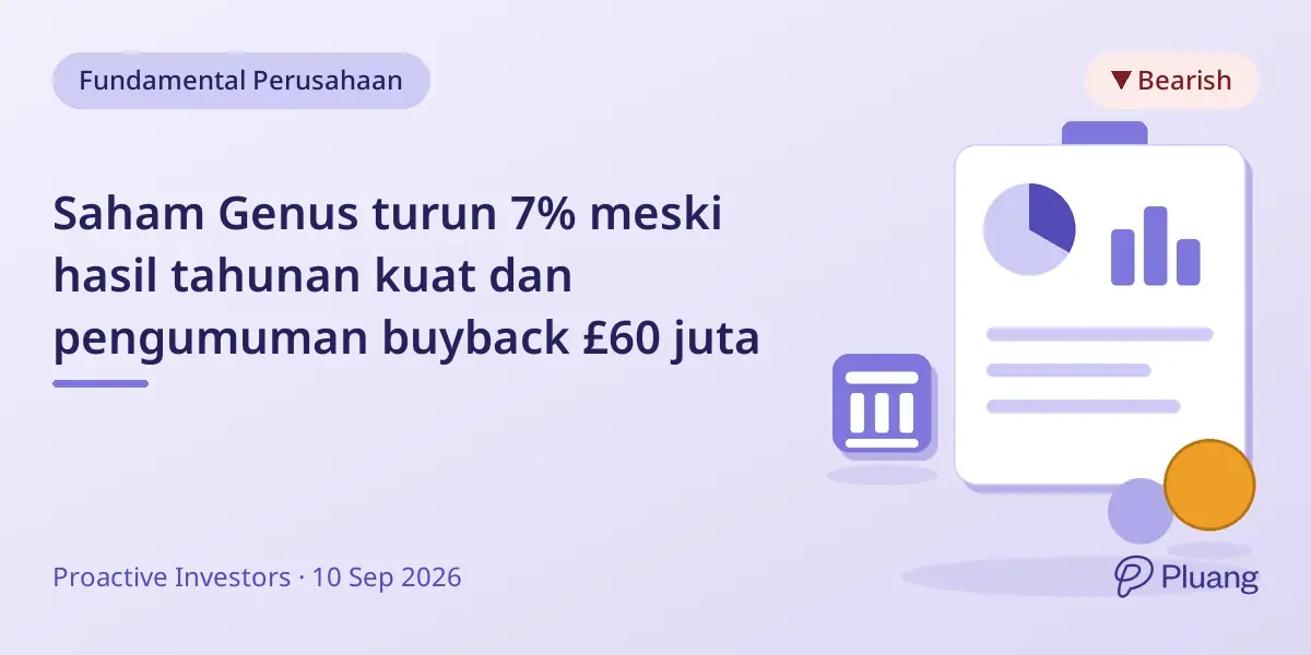 Saham Genus turun 7% meski hasil tahunan kuat dan pengumuman buyback £60 juta