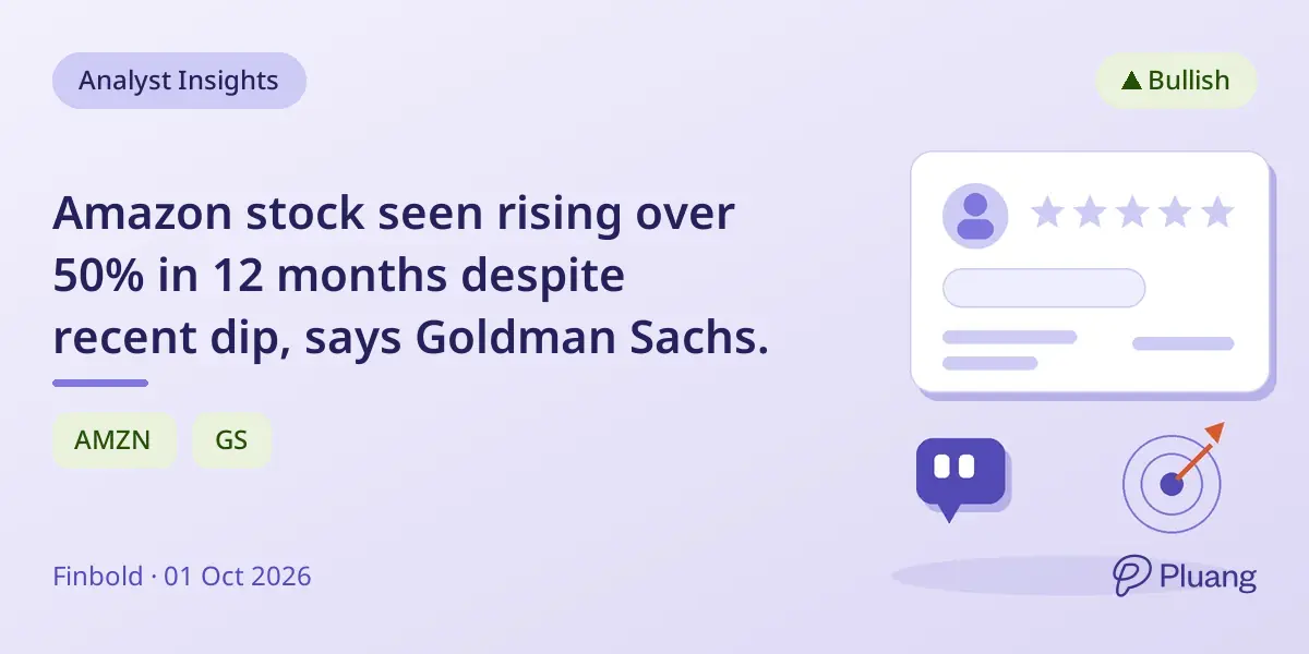 Amazon stock seen rising over 50% in 12 months despite recent dip, says Goldman Sachs.