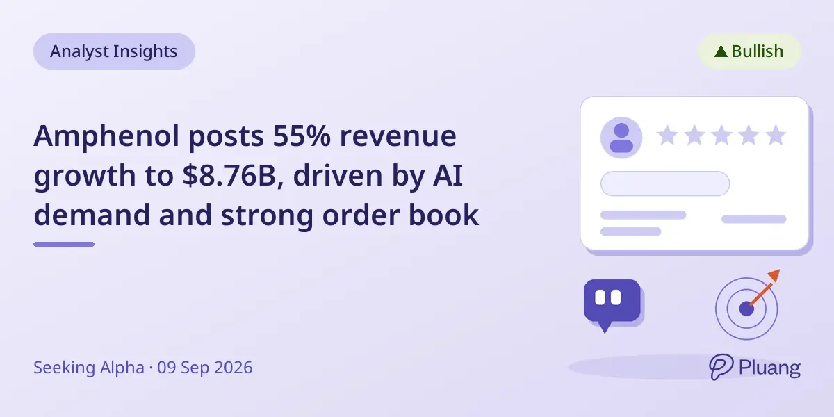 Amphenol posts 55% revenue growth to $8.76B, driven by AI demand and strong order book