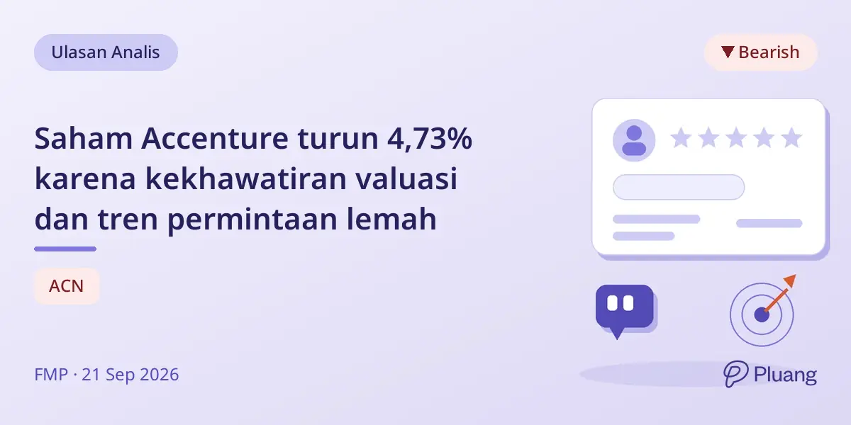 Saham Accenture turun 4,73% karena kekhawatiran valuasi dan tren permintaan lemah