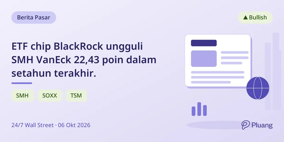 ETF chip BlackRock ungguli SMH VanEck 22,43 poin dalam setahun terakhir.