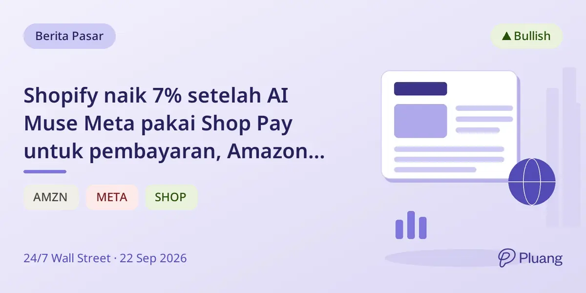 Shopify naik 7% setelah AI Muse Meta pakai Shop Pay untuk pembayaran, Amazon tak ikut tren ini.