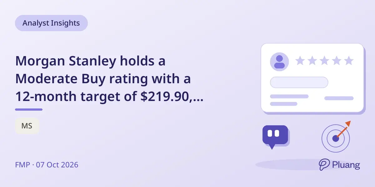 Morgan Stanley holds a Moderate Buy rating with a 12-month target of $219.90, signaling potential 15.9% upside.