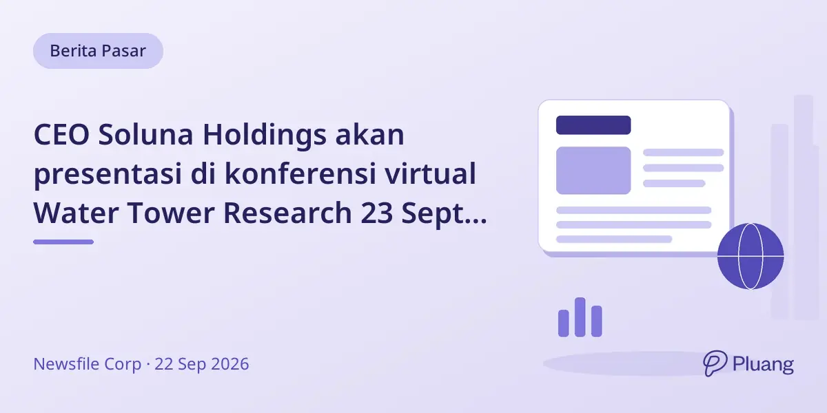 CEO Soluna Holdings akan presentasi di konferensi virtual Water Tower Research 23 Sept 2026