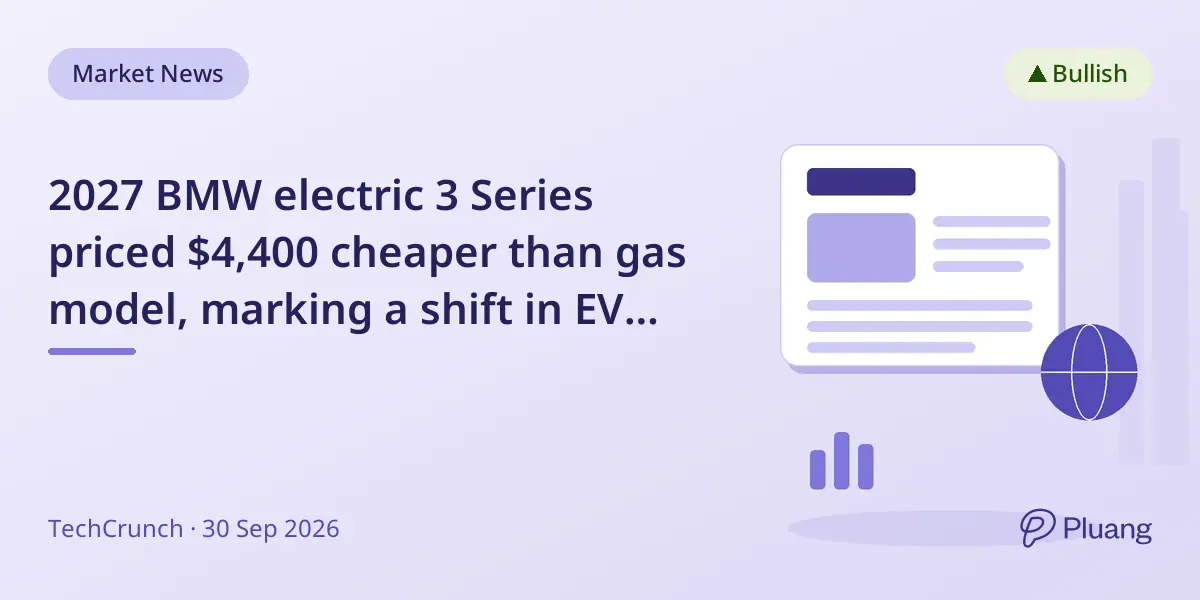 2027 BMW electric 3 Series priced $4,400 cheaper than gas model, marking a shift in EV affordability.
