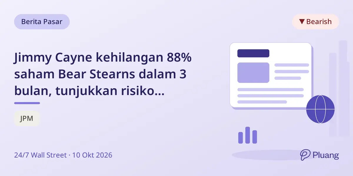 Jimmy Cayne kehilangan 88% saham Bear Stearns dalam 3 bulan, tunjukkan risiko kepemilikan saham terkonsentrasi.