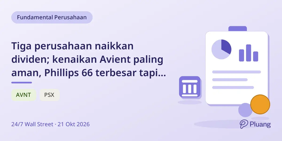 Tiga perusahaan naikkan dividen; kenaikan Avient paling aman, Phillips 66 terbesar tapi lebih berisiko.