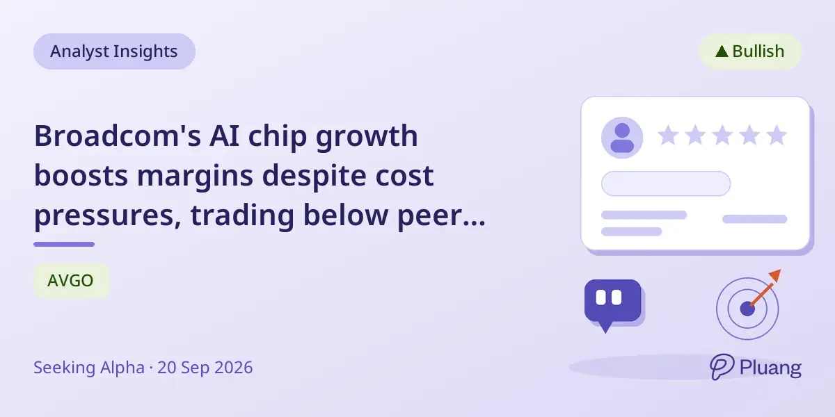 Broadcom's AI chip growth boosts margins despite cost pressures, trading below peer valuation.