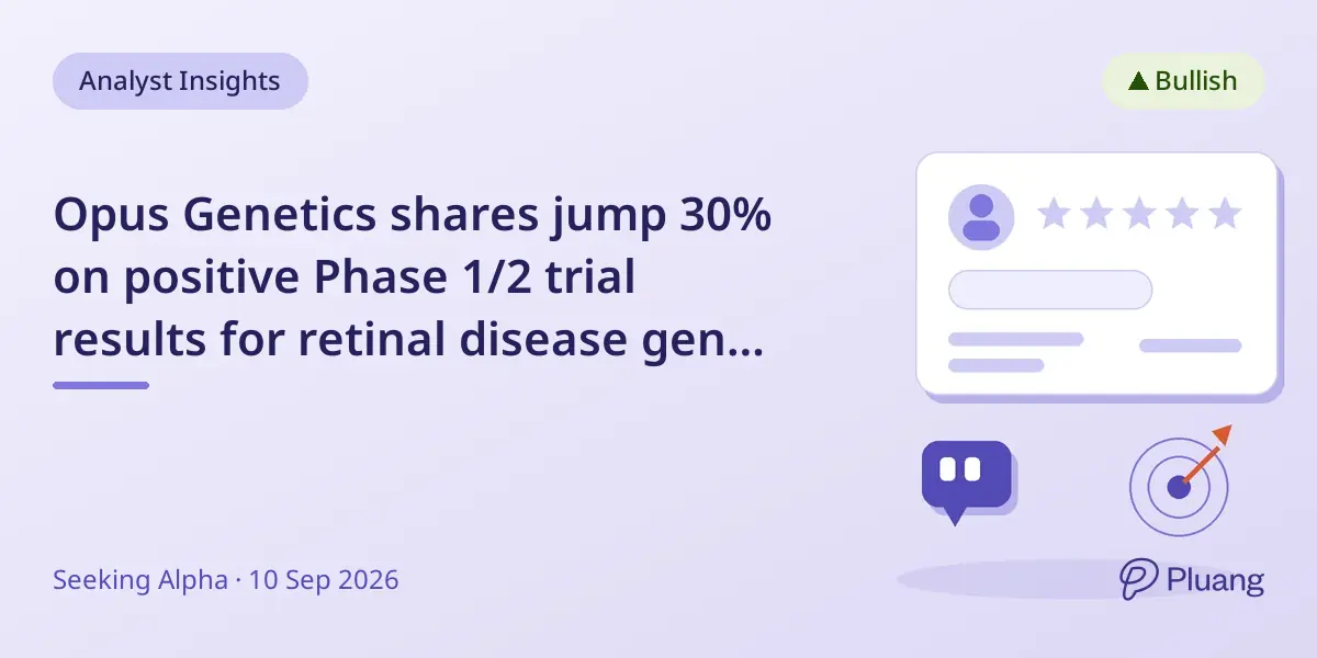 Opus Genetics shares jump 30% on positive Phase 1/2 trial results for retinal disease gene therapy