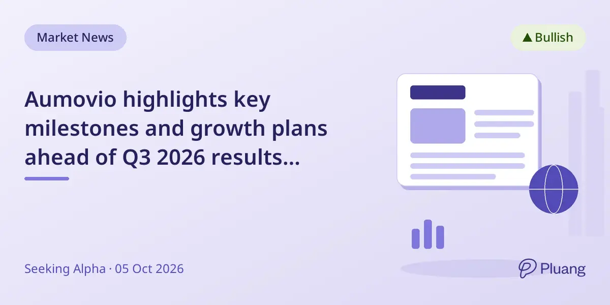 Aumovio highlights key milestones and growth plans ahead of Q3 2026 results release
