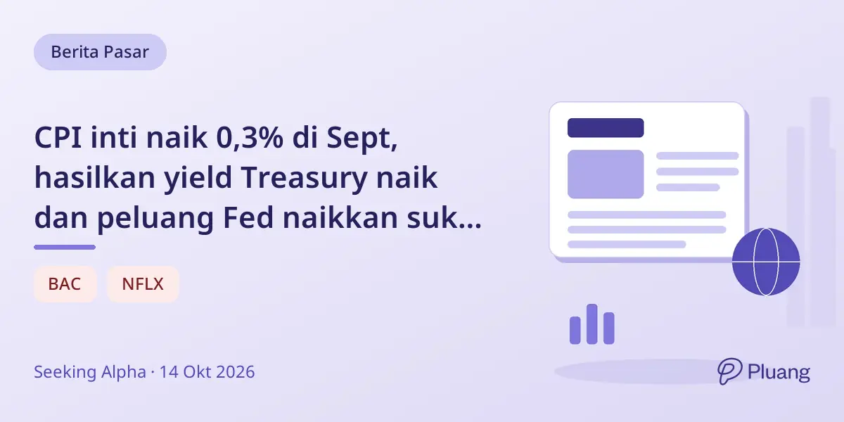 CPI inti naik 0,3% di Sept, hasilkan yield Treasury naik dan peluang Fed naikkan suku bunga; laba BofA turun, Netflix PHK besar-besaran.