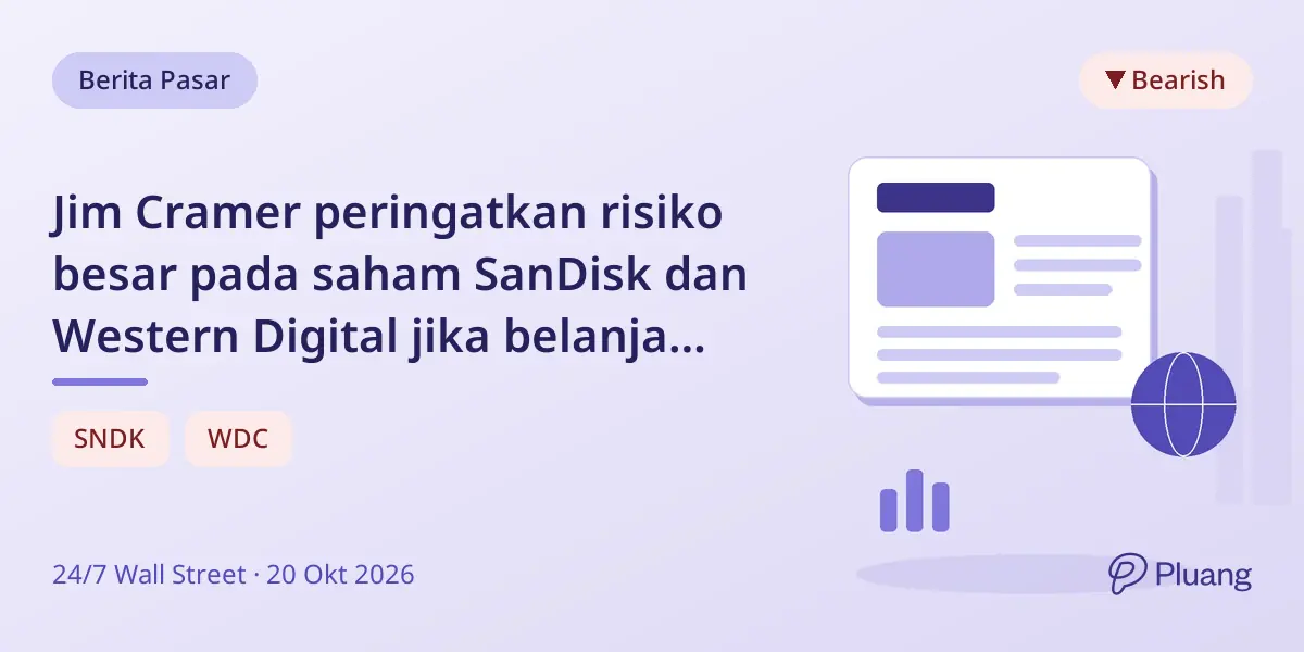 Jim Cramer peringatkan risiko besar pada saham SanDisk dan Western Digital jika belanja pusat data melambat.