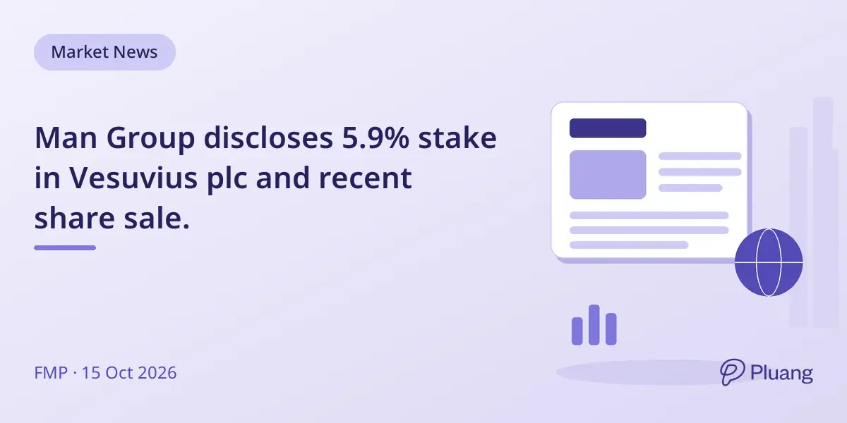 Man Group discloses 5.9% stake in Vesuvius plc and recent share sale.