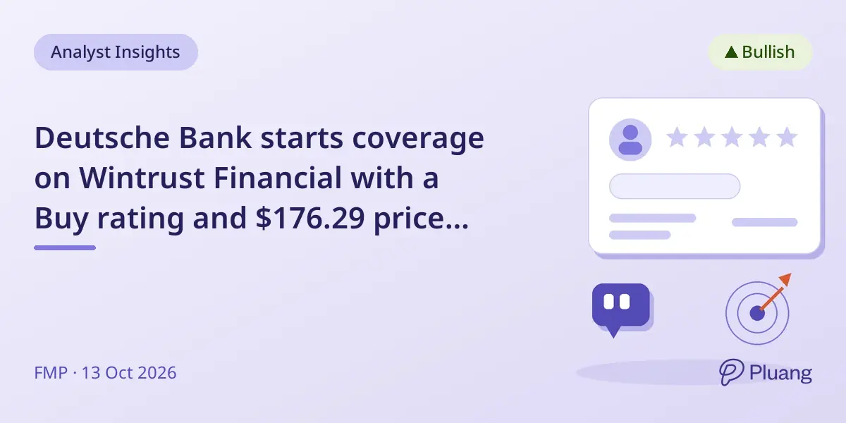 Deutsche Bank starts coverage on Wintrust Financial with a Buy rating and $176.29 price target.