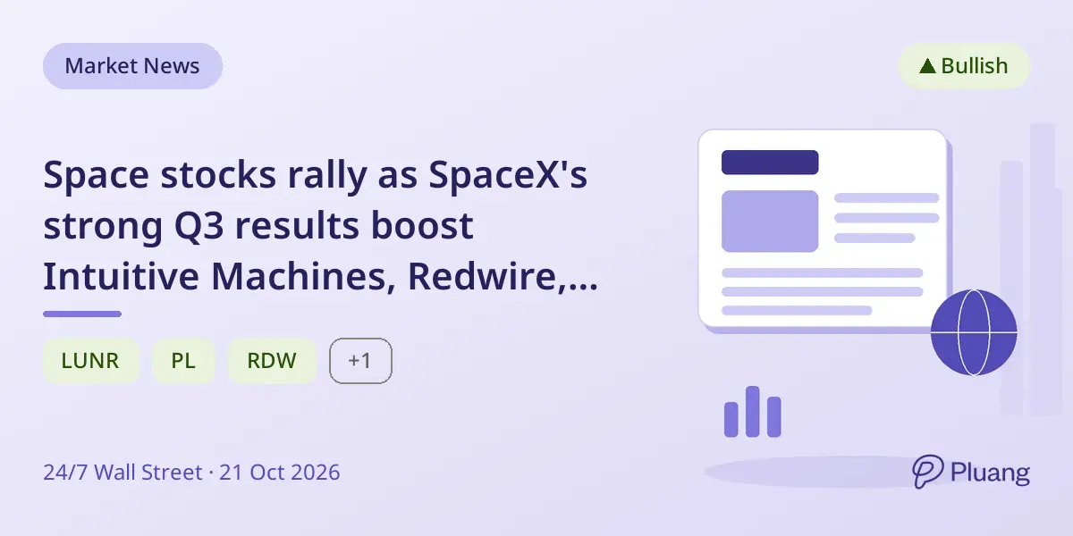 Space stocks rally as SpaceX's strong Q3 results boost Intuitive Machines, Redwire, and Planet Labs.