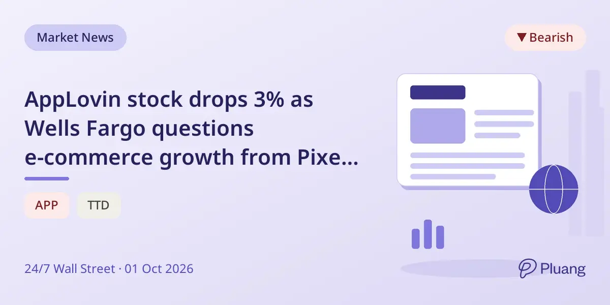 AppLovin stock drops 3% as Wells Fargo questions e-commerce growth from Pixel installs