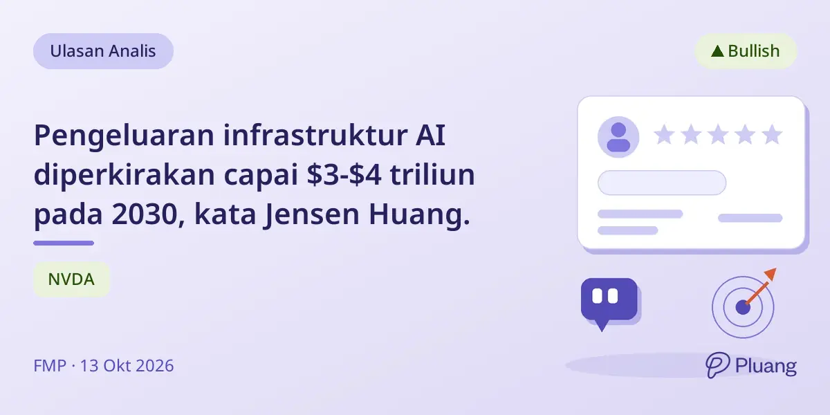 Pengeluaran infrastruktur AI diperkirakan capai $3-$4 triliun pada 2030, kata Jensen Huang.