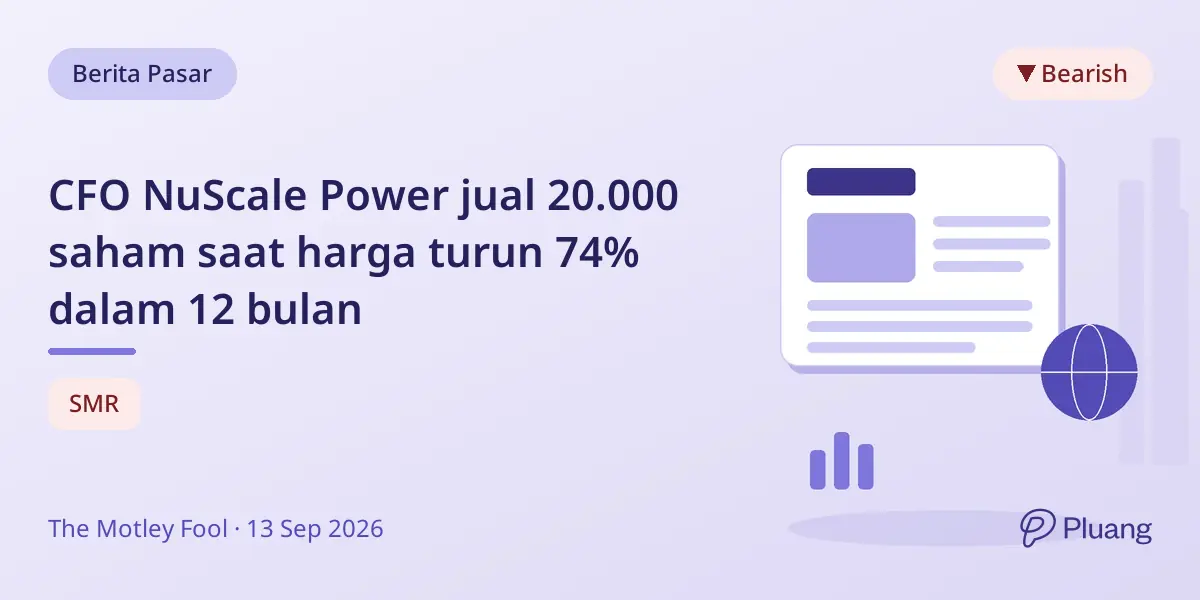 CFO NuScale Power jual 20.000 saham saat harga turun 74% dalam 12 bulan