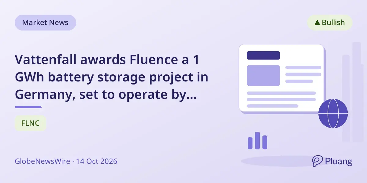 Vattenfall awards Fluence a 1 GWh battery storage project in Germany, set to operate by 2028.
