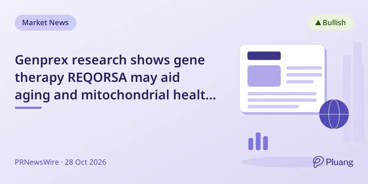 Genprex research shows gene therapy REQORSA may aid aging and mitochondrial health beyond cancer treatment