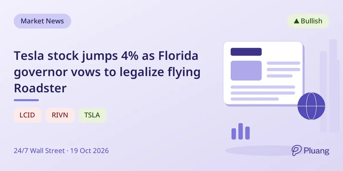 Tesla stock jumps 4% as Florida governor vows to legalize flying Roadster