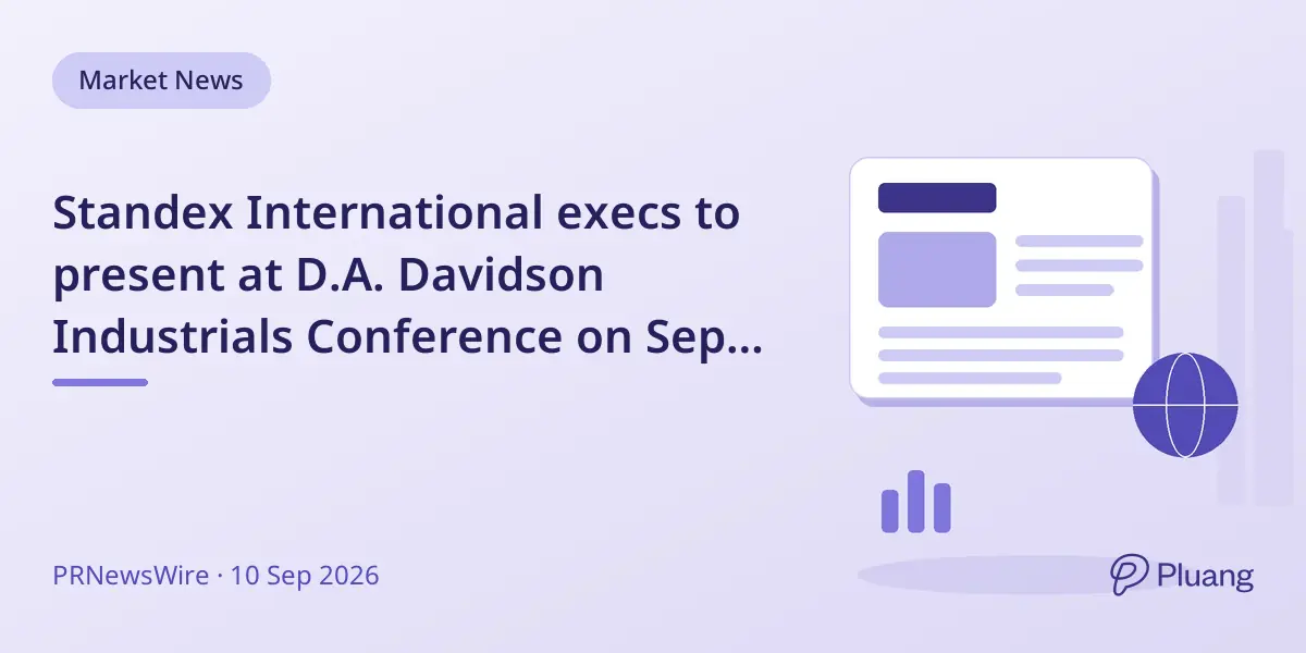 Standex International execs to present at D.A. Davidson Industrials Conference on Sept 24
