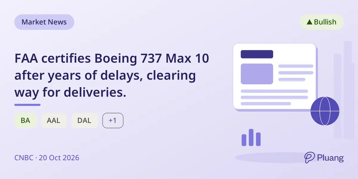 FAA certifies Boeing 737 Max 10 after years of delays, clearing way for deliveries.