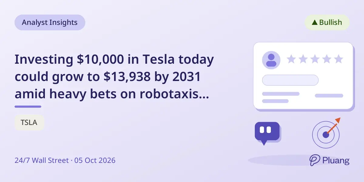 Investing $10,000 in Tesla today could grow to $13,938 by 2031 amid heavy bets on robotaxis and energy storage.
