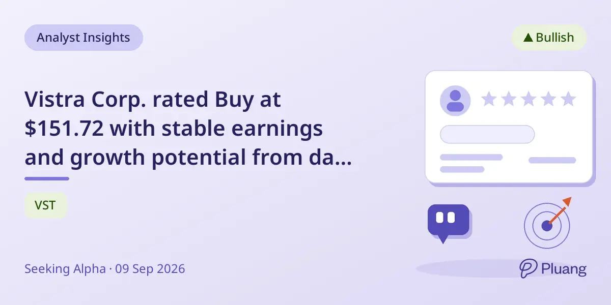 Vistra Corp. rated Buy at $151.72 with stable earnings and growth potential from data center deals.